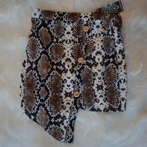 Snake Print Mini Skirt
